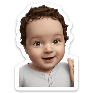 smiling boy with brown hair sticker