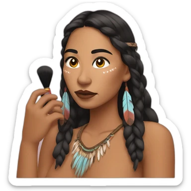 Native American Doing Makeup sticker