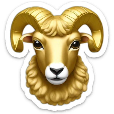 A ram made out of pure gold sticker