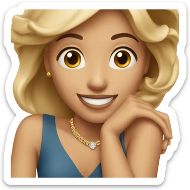 Happy woman with a Cartier sticker