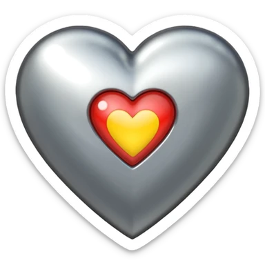 Chrome heart sticker
