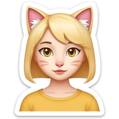 A cute cat girl made out of emojis sticker