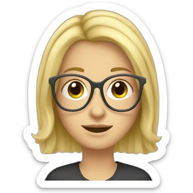 blonde european women with glasses sticker