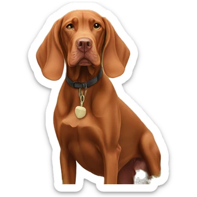 Magyar vizsla in front of a mountain  sticker