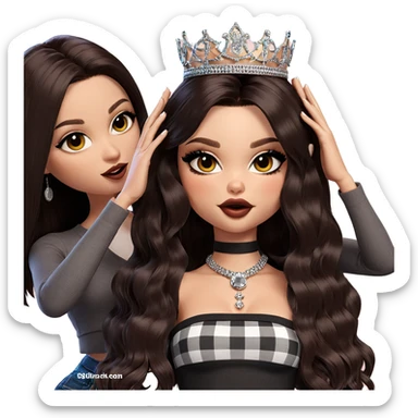 friends in stylish outfits sticker