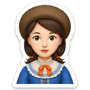 brunette woman with traditional dutch clothing sticker