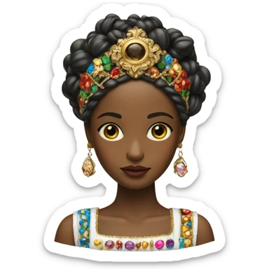 Dolce and Gabbana girl with headband with colourful ornament and golden detais  sticker