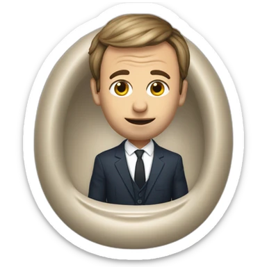 Emanuel Macron au toilette sticker