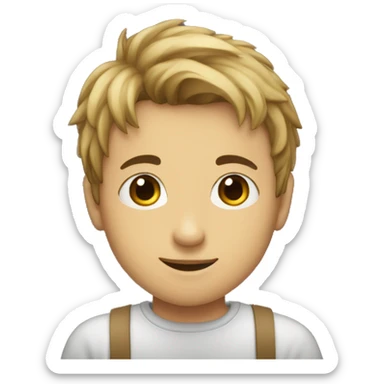 The boy is holding a sign "I love Kristina" sticker