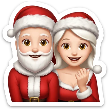 Make an emoji of a couple but as Santa Claws and female Santa Claws sticker