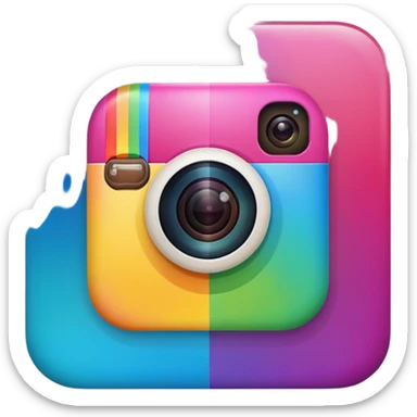 Instagram logo, vibrant colors sticker