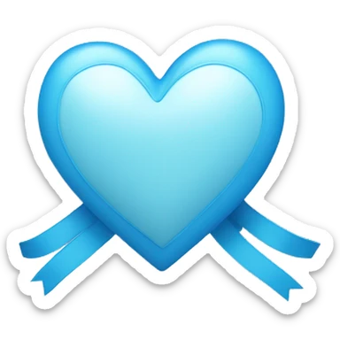 Blue heart with ribbon sticker
