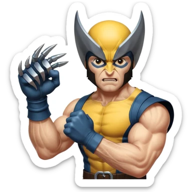 regular human fist with metal claws coming out (wolverine fist) sticker