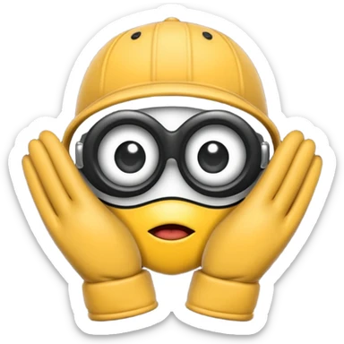 Mono tapando se los ojos con guantes sticker