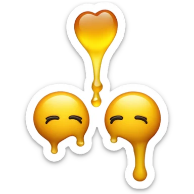 kissing emoji with yellow bone covered in honey sticker
