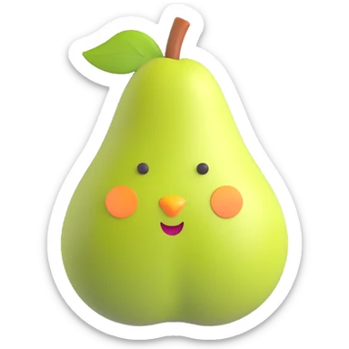 natural pear fruit without eyes, nose, mouth or any facial expression, no background sticker