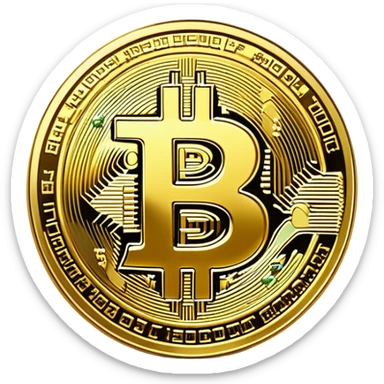 Bitcoin cryptocurrency gold coin with the B symbol sticker