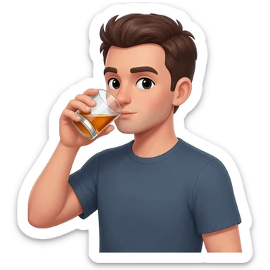 guy thin and tall drinking alcohol sticker