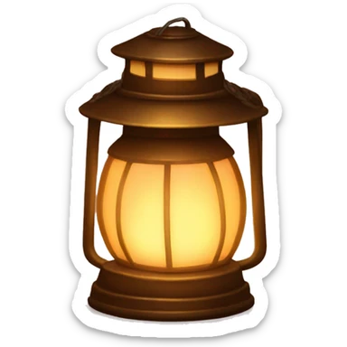 A lantern glowing softly with a warm, golden light sticker