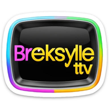un gif texte qui défile  "BREAKSTYLEZ TV"  change de couleur sur fond noir sticker