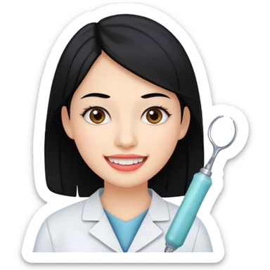 estudiante mujer de odontología con el cabello negro  sticker