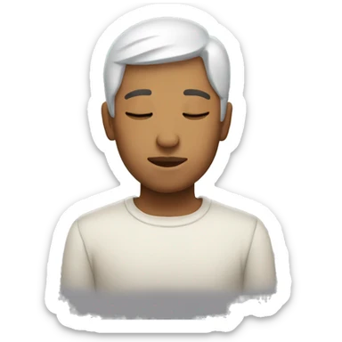 peaceful moment with closed eyes sticker