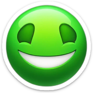 neon green orb with happy face sticker