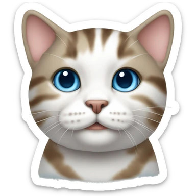 chubby brown white tabby blue-eyed standing sticker
