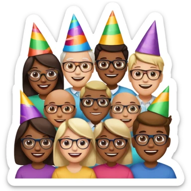 Generate a realistic emoji of someone a group of smart people sticker