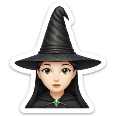 black gitter hat witch sticker