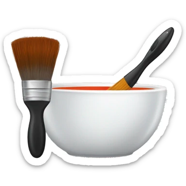 Empty hair dye bowl and brush sticker