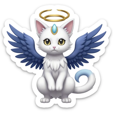 Delcatty-Absol-Meowth-Gatomon-fusion, full body sticker