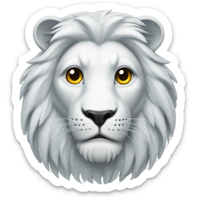 Lion blanc avec yeux bleus sticker
