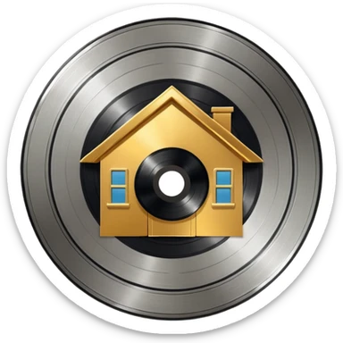 platinum vinyl with a golden house logo in the middle sticker