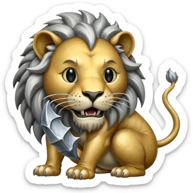 Silver Elder Scrolls Online Lion eating its tail Ouroboro sticker