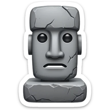 Un moai con una ceja levantada sticker