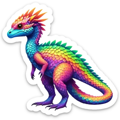 Tropical exotic lush warm-colored neon-colored Fakémon-Trico-creature (full body) sticker
