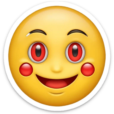 emoji with red eyes grinning sticker