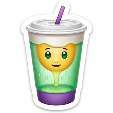 White solid paper cup filled with dirty sprite sticker