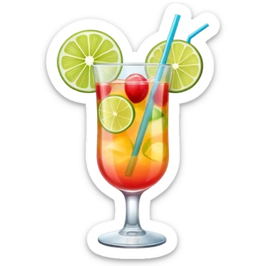 a glass of summer cocktail sticker