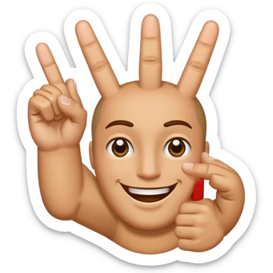 Smiling middle finger sticker
