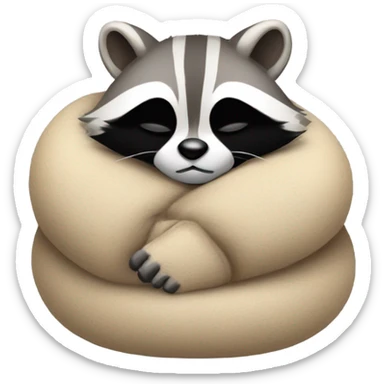 raccoon sleeping sticker