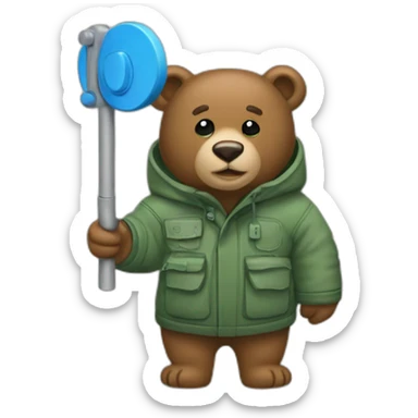 Un ours et un porte manteau sticker