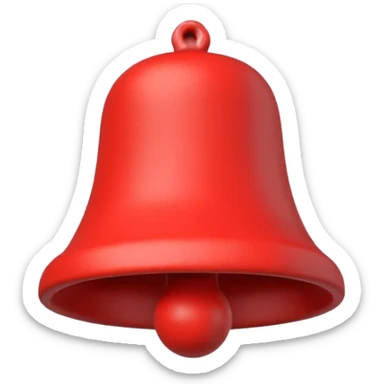 3D red bell made of plasticine sticker