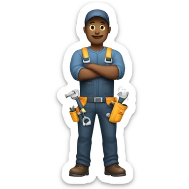 Mechanic Crossing Arms with tools sticker