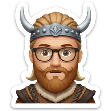 Glasses-Wearing wild viking sticker