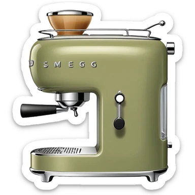 pale olive smeg coffee machine sticker