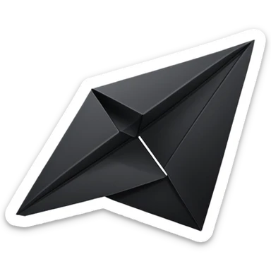 goth black paper airplane sticker