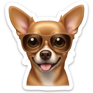 Brown chihuahua with sunglasses sticker
