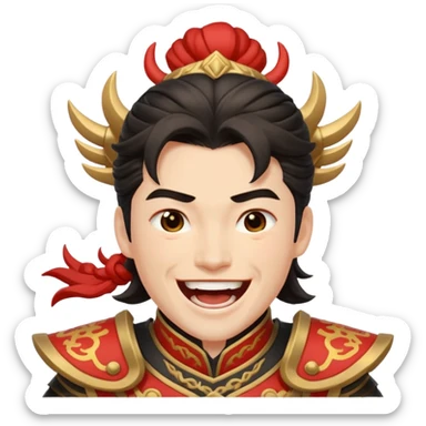 Lu bu laughing mainiatically  sticker